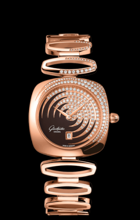 Glashutte Original Pavonina Gold Cold Enamel Brown Diamond Bracelet (1-03-01-04-15-11)