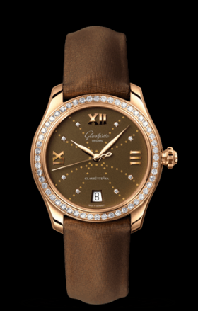 Glashutte Original Lady Serenade Gold Brown Index Line Diamond Bezel (1-39-22-13-11-44)