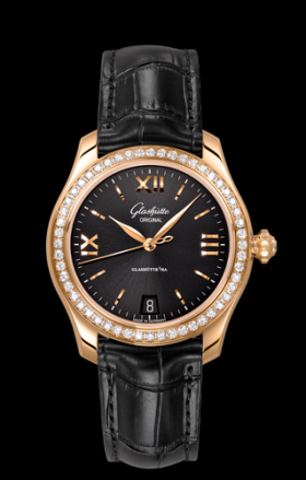 Glashutte Original Lady Serenade Gold Black Diamond Bezel (1-39-22-18-11-04)