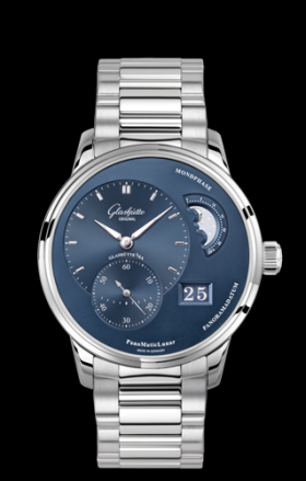 Glashutte Original PanoMatic Lunar Stainless Steel Blue Bracelet (1-90-02-46-32-70)