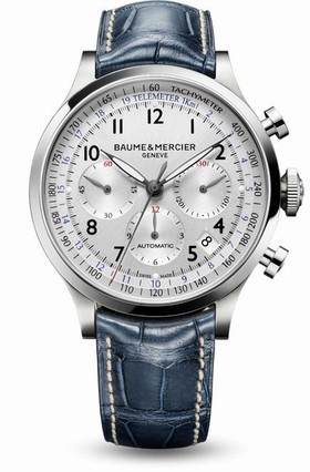 Baume & Mercier Capeland Chronograph 44 Silver / Alligator (10063)