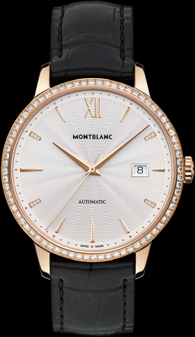 Montblanc Heritage Spirit Date Automatic 39mm Red Gold Guilloche Diamond (113706)