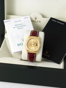 Rolex Datejust 36 Yellow Gold Strap Champagne (116138 Gold)