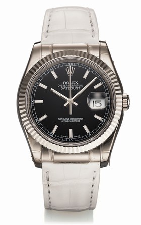 Rolex Datejust 36 White Gold Strap Black (116139 Black)