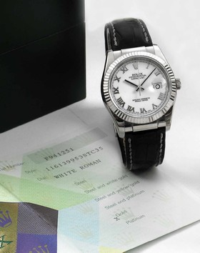 Rolex Datejust 36 White Gold Strap White Roman (116139 White)