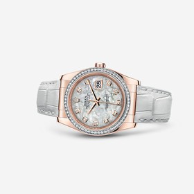 Rolex Datejust 36 Everose Strap White Mother of Pearl Diamonds (116185-0003)