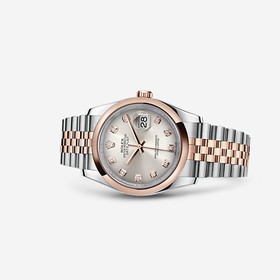 Rolex Datejust 36 Rolesor Everose Jubilee Silver Diamonds (116201-0063)