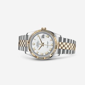 Rolex Datejust 36 Rolesor Fluted Jubilee White Roman (116233-0149)