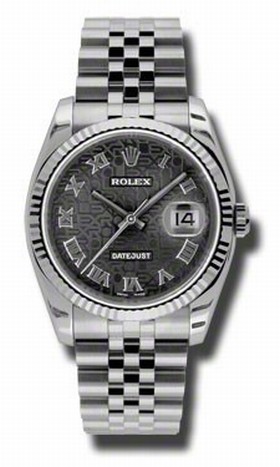 Rolex Datejust Black Dial Automatic Stainless Steel Watch 116234BKJRJ
