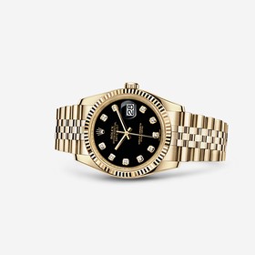 Rolex Datejust 36 Yellow Gold Fluted Black Diamonds (116238-0067)