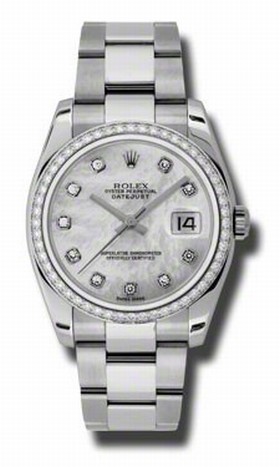 Rolex Datejust Mother of Pearl Dial Automatic Diamond Bezel Steel Ladies Watch 116244MDO