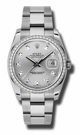 Rolex Datejust Silver Dial Automatic Diamond Bezel Steel Ladies Watch 116244SDO