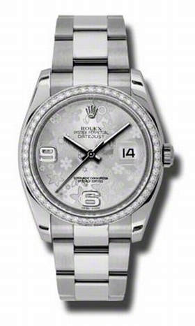 Rolex Datejust Silver Dial Automatic Diamond Bezel Steel Ladies Watch 116244SFAO