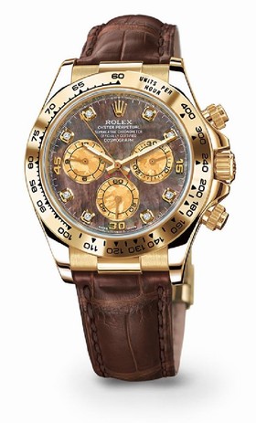 Rolex Daytona Yellow Gold Strap Black Mother of Pearl (116518-0073)
