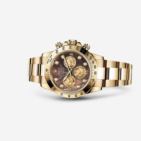 Rolex Daytona Yellow Gold Black Mother of Pearl Diamonds (116528-0039)