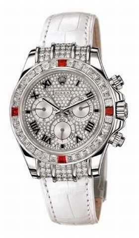 Rolex Daytona White Gold Diamond Ruby Strap (1165994ru-0002)