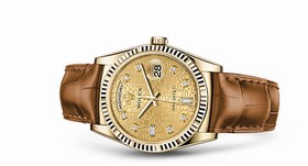 Rolex Day-Date 36 Yellow Gold Strap Champagne Computer Diamonds (118138-0084)