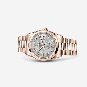 Rolex Day-Date 36 Everose Domed President Meteorite Diamonds Rubies (118205f-0020)