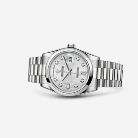 Rolex Day-Date 36 Platinum Domed President Computer Diamonds (118206-0048)