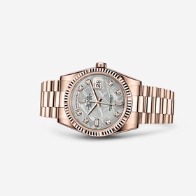 Rolex Day-Date 36 Everose Fluted President Meteorite Diamonds (118235f-0026)
