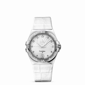 Omega Constellation 35mm Quartz White Alligator (123.13.35.60.52.001)