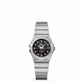 Omega Constellation 27mm Co-Axial Brushed Diamond Bezel / Black Supernova (123.15.27.20.51.001)