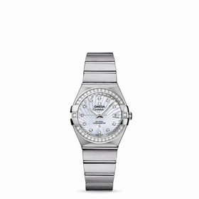 Omega Constellation 27mm Co-Axial Brushed Diamond Bezel / MOP Supernova (123.15.27.20.55.001)