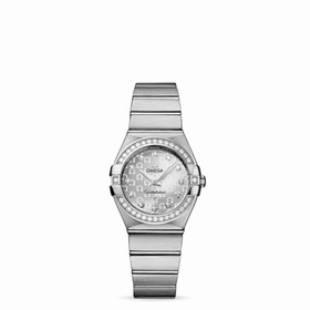 Omega Constellation 27mm Quartz Brushed Diamond Bezel / Silver Omega (123.15.27.60.52.001)