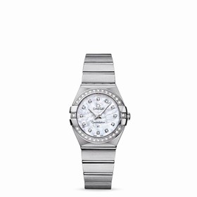 Omega Constellation 27mm Quartz Brushed Diamond Bezel / MOP (123.15.27.60.55.001)