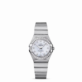 Omega Constellation 27mm Quartz Brushed Diamond Bezel / MOP Supernova (123.15.27.60.55.002)