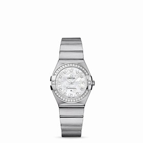 Omega Constellation 27mm Quartz Brushed Diamond Bezel / Silver Omega (123.15.27.60.55.005)