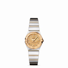Omega Constellation 24mm Quartz Polished Two Tone / Champagne Supernova (123.20.24.60.58.002)