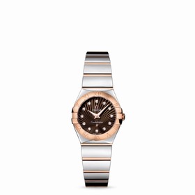 Omega Constellation 24mm Quartz Polished Two Tone / Brown Supernova (123.20.24.60.63.002)