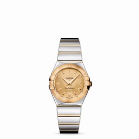 Omega Constellation 27mm Quartz Polished Two Tone / Champagne (123.20.27.60.08.002)
