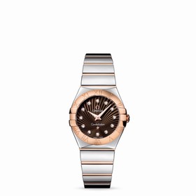 Omega Constellation 27mm Quartz Polished Two Tone / Brown Supernova (123.20.27.60.63.002)