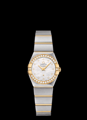 Omega Constellation 24mm Quartz Two Tone / Diamond Bezel / Wavy MOP (123.25.24.60.55.011)
