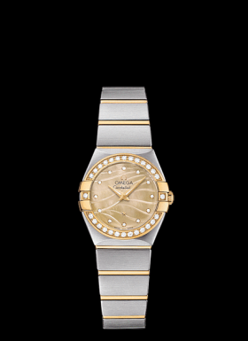 Omega Constellation 24mm Quartz Two Tone / Diamond Bezel / Champagne MOP (123.25.24.60.57.001)