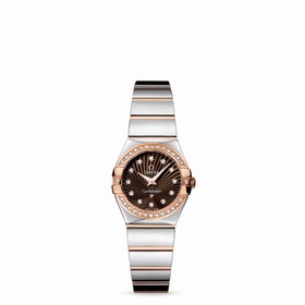 Omega Constellation 24mm Quartz Polished Two Tone / Diamond Bezel / Brown Supernova (123.25.24.60.63.002)