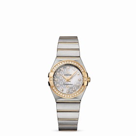 Omega Constellation 27mm Quartz Brushed Two Tone / Silver Omega (123.25.27.60.52.002)