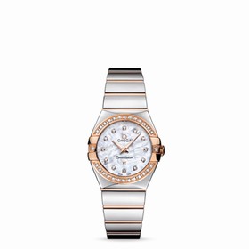 Omega Constellation 27mm Quartz Polished Two Tone / Diamond Bezel / MOP (123.25.27.60.55.005)