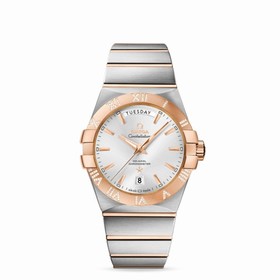 Omega Constellation Day-Date 38mm Co-Axial Brushed Two Tone Red / Diamond (123.25.38.22.02.001)
