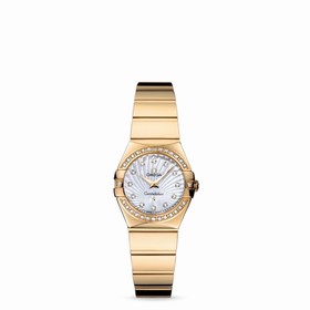 Omega Constellation 24mm Quartz Polished Yellow Gold / Diamond Bezel / MOP Supernova (123.55.24.60.55.007)