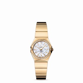 Omega Constellation 24mm Quartz Polished Yellow Gold / Diamond Bezel / MOP (123.55.24.60.55.008)