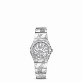 Omega Constellation 24mm Luxury Edition Quartz White Gold Snow Bracelet (123.55.24.60.55.012)
