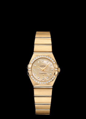 Omega Constellation 24mm Quartz Yellow Gold / Diamond Bezle / Champagne MOP (123.55.24.60.57.001)