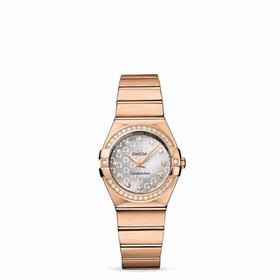 Omega Constellation 27mm Quartz Brushed Red Gold / Diamond Bezel / Silver Omega (123.55.27.60.52.001)