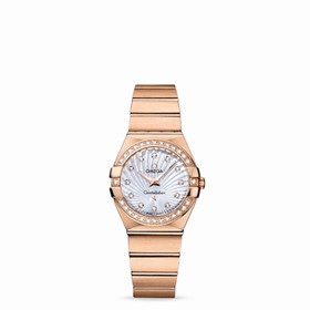 Omega Constellation 27mm Quartz Brushed Red Gold / Diamond Bezel / MOP Supernova (123.55.27.60.55.001)