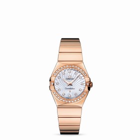 Omega Constellation 27mm Quartz Polished Red Gold / Diamond Bezel / MOP Supernova (123.55.27.60.55.005)