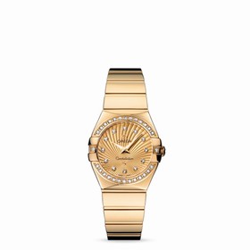 Omega Constellation 27mm Quartz Polished Yellow Gold / Champagne Supernova (123.55.27.60.58.002)