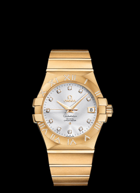 Omega Constellation 35mm Co-Axial Brushed Gold / Diamond (123.55.35.20.52.004)